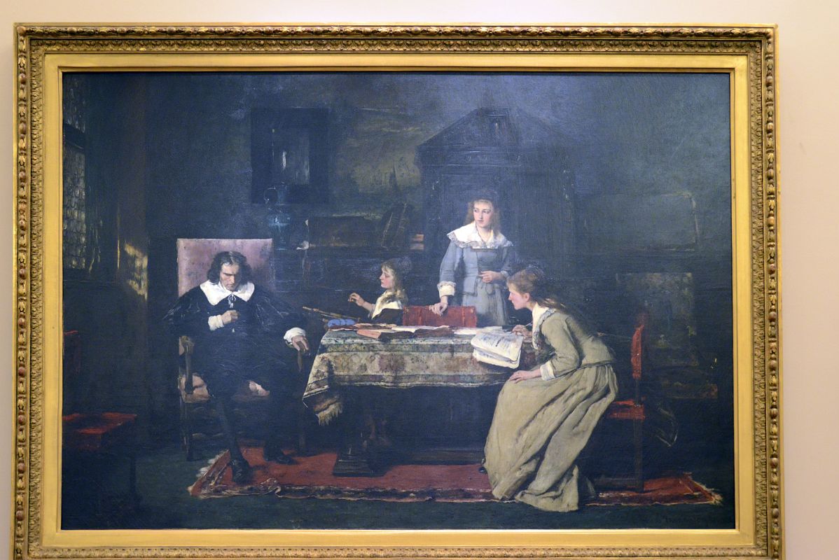 24-5 Blind Milton Dictating Paradise Lost To His Daughters 1877 by Mihaly Munkacsy Salomon Room New York City Public Library Main Branch